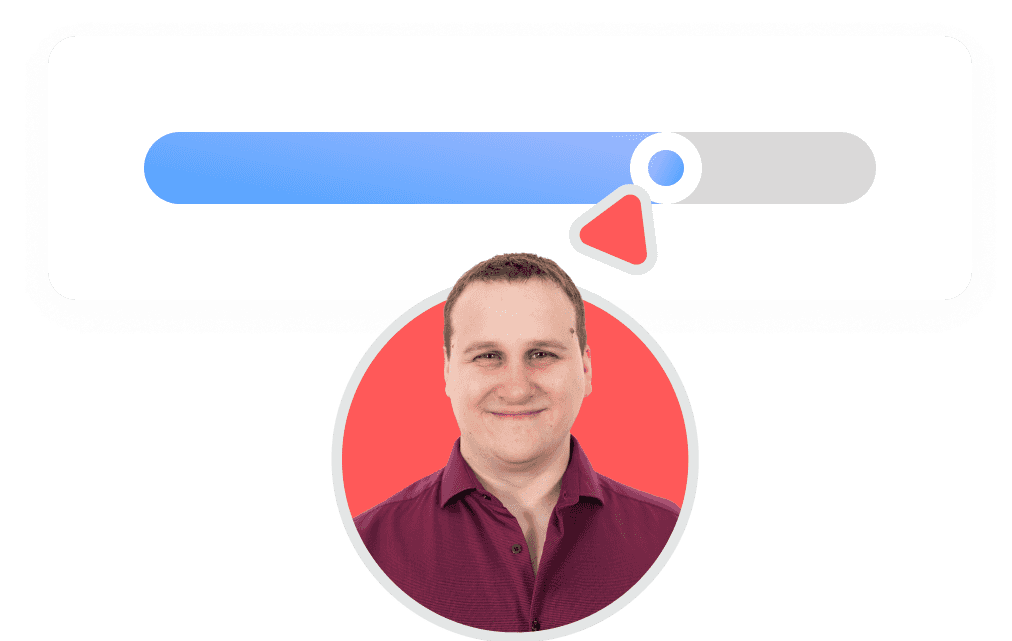 Vereinfachtes UI eines Schiebereglers. Maus eines Entwicklers verstellt diesen.