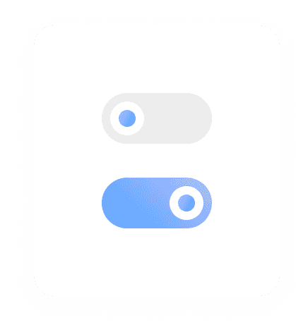 Vereinfachtes UI eines On/Off-Reglers.